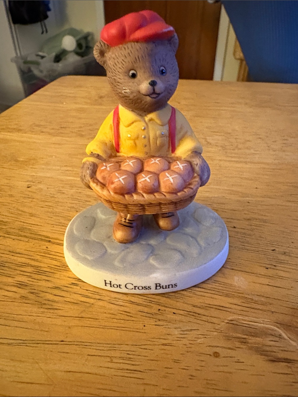1994 Hot Cross Buns Bear Figurine
